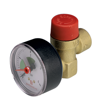 Pressure Relief Valve - 1/2" F/F + 1/4" gauge port