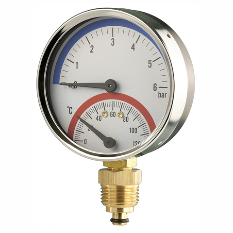 Combined Pressure & Temperature Gauges - Bottom Connection