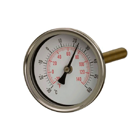 H & V 63mm Temperature Gauges - Back Stem