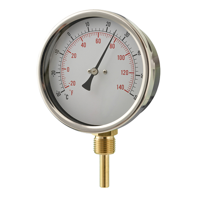 H & V 100mm Temperature Gauges - Bottom Stem